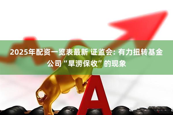 2025年配资一览表最新 证监会: 有力扭转基金公司“旱涝保收”的现象