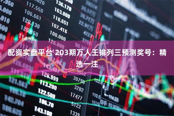配资实盘平台 203期万人王排列三预测奖号：精选一注